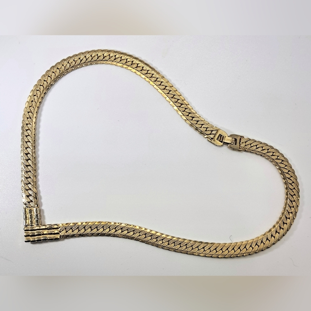 Vintage Gold Tone Rhinestone Cocktail Necklace